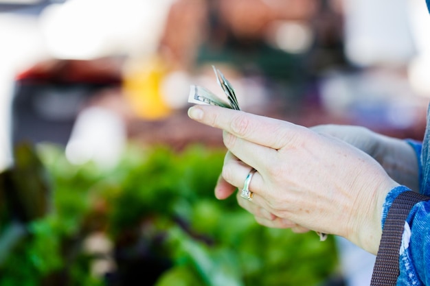 Produtos frescos no Farmers Market local.