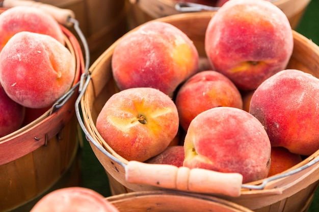 Produtos locais no mercado dos fazendeiros de verão na cidade.