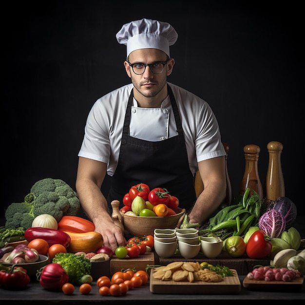 profesión de cocina de alimentos y concepto de personas cocinero masculino feliz sirviendo y limpiando platos