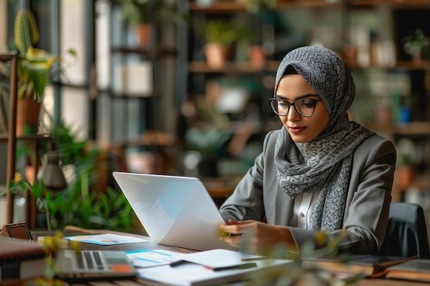 profesional de negocios que trabaja en una oficina con experiencia en eficiencia empresarial y planificación de marketing