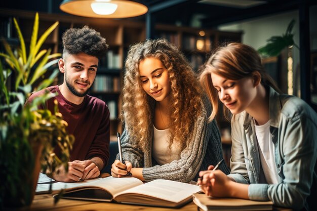 Profesionales masculinos y femeninos en reuniones de negocios IA generativa