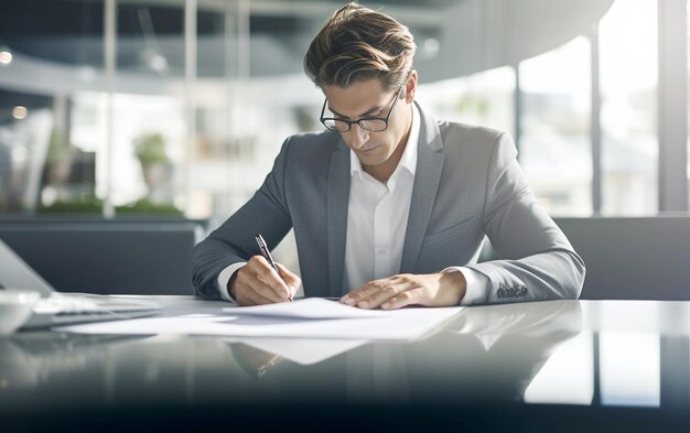 Profesionales que usan el teléfono inteligente en la oficina moderna