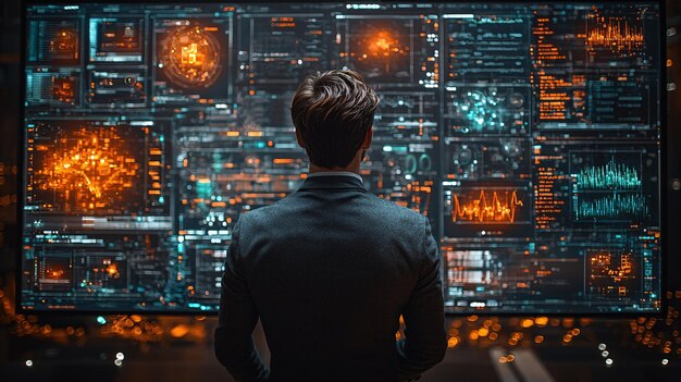 Profesionales que utilizan el tablero de IA para la gestión de datos