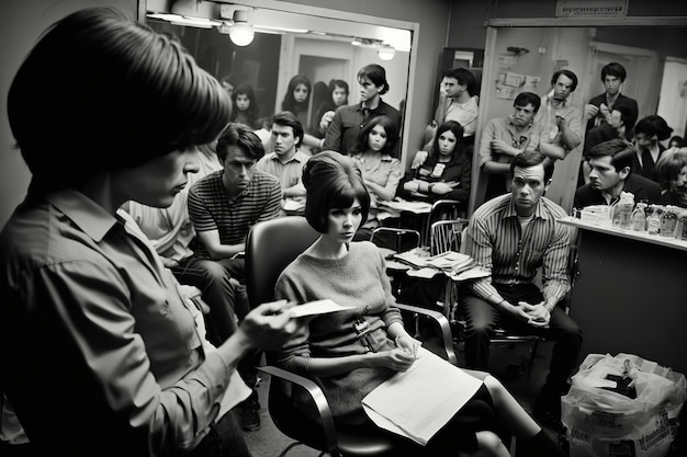 Profesor de peluquería dando clase en el aula Creado con tecnología generativa de IA