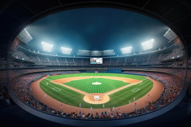 Professionelle Baseball-Grand-Arena Neuralnetzwerk KI generiert