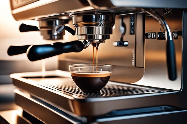 Professionelle Espressomaschine, sehr detailliert, perfekte Komposition