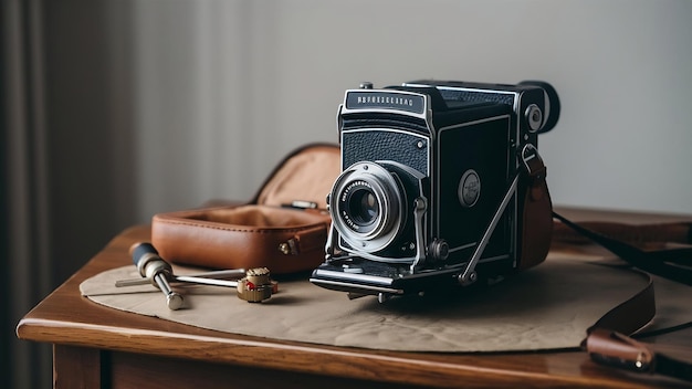 Professionelle Vintage-Kamera mit Kopierplatz