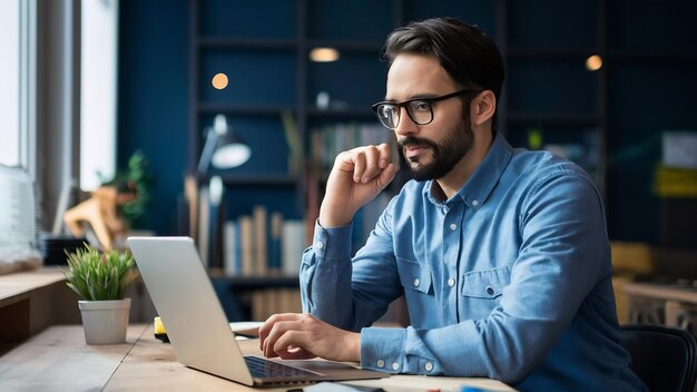 Professioneller Geschäftsmann, der an der Strategie des Unternehmens arbeitet