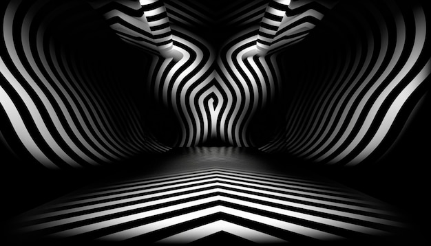 Professioneller Schwarz-Weiß-Hintergrund mit verschiedenen geometrischen Elementen