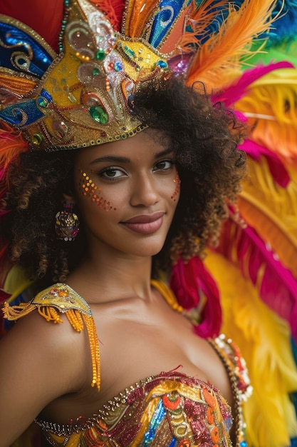 Professionelles Porträt einer sinnlichen und schönen brasilianischen Frau während des Karnevals in Rio