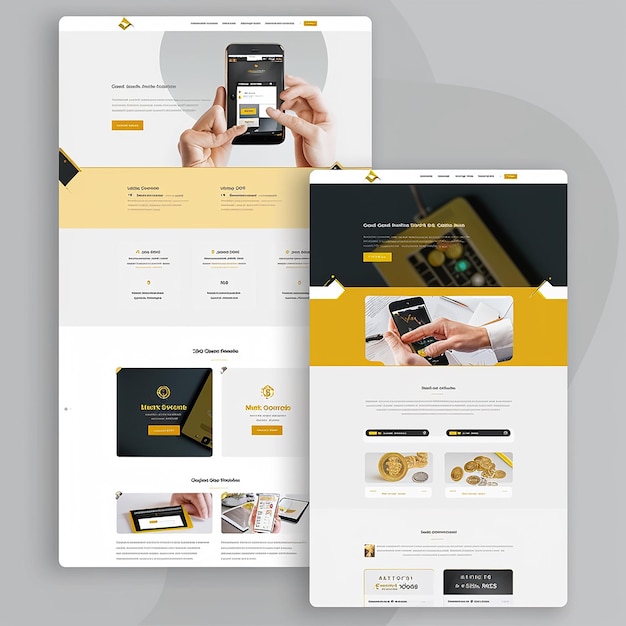 professionelles Website-Layout für ein Unternehmen, das sich auf den Gold- und Kryptowährungshandel spezialisiert hat