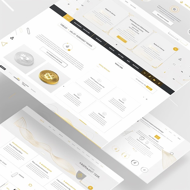 professionelles Website-Layout für ein Unternehmen, das sich auf den Gold- und Kryptowährungshandel spezialisiert hat