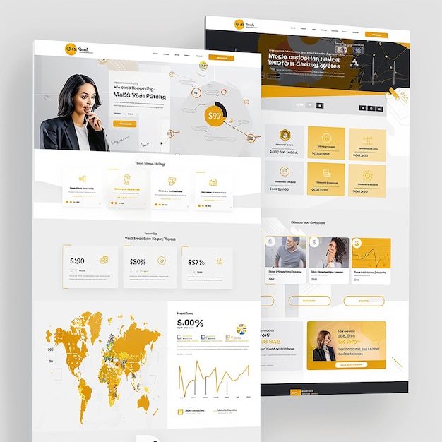 professionelles Website-Layout für ein Unternehmen, das sich auf den Gold- und Kryptowährungshandel spezialisiert hat