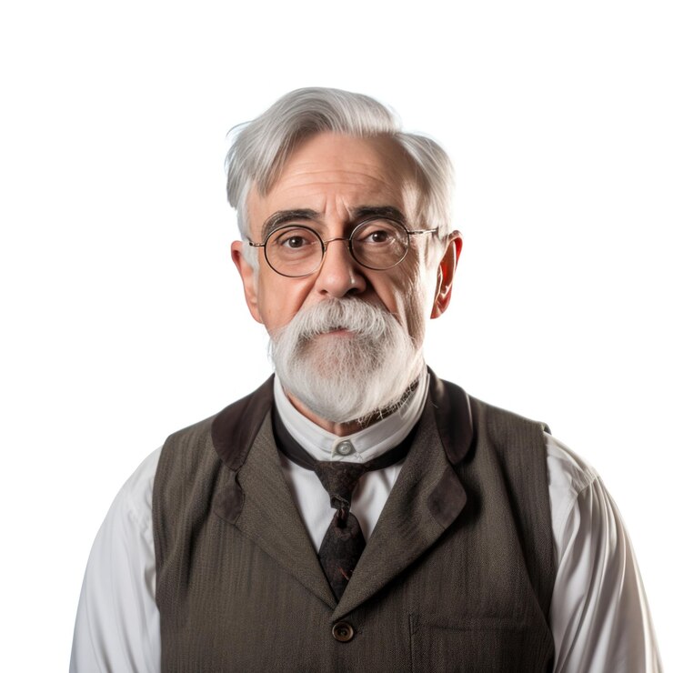 Foto professor de escola sério isolado