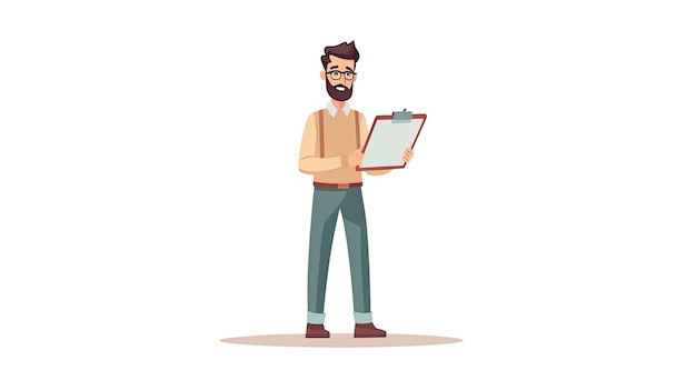 Professor masculino Ilustração vetorial em estilo de desenho animado