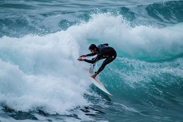 Profi-Junge surft auf Meereswellen