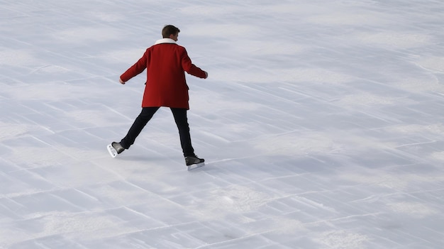 Foto profi-schnellschuhläufer-training auf der eisbahn im stadion während der übungssitzung