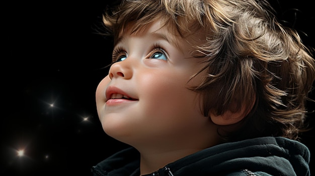Profil des kleinen Jungen, Person, Hintergrundbeleuchtung, Kopierraum, Hintergrund