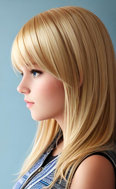 Profil eines blonden Mädchens
