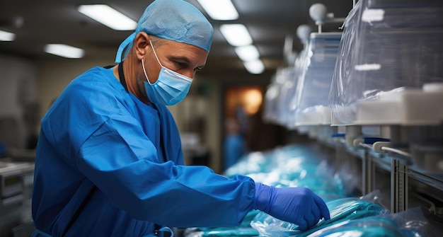 Foto profissionais de laboratório em vestuário de segurança a trabalhar com itens