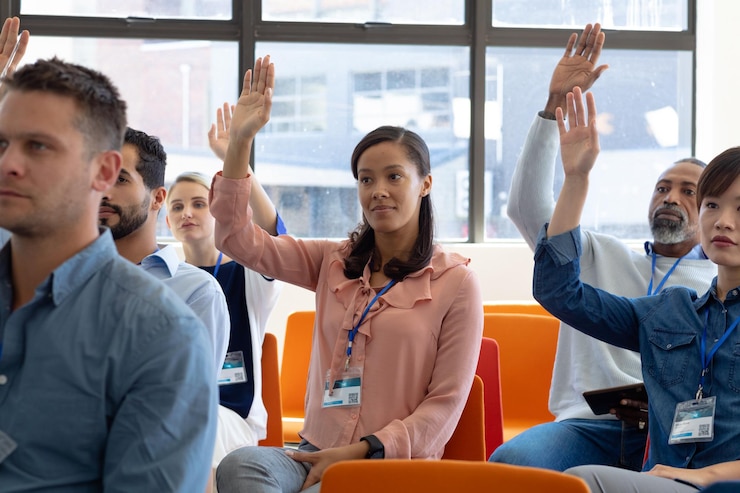Foto profissionais empresariais numa conferência