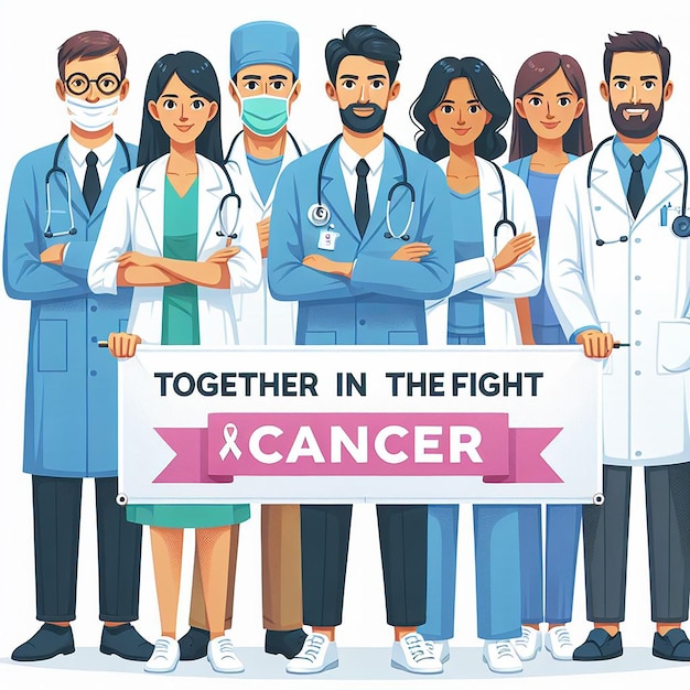 Foto profissionais médicos defendem a conscientização sobre o câncer
