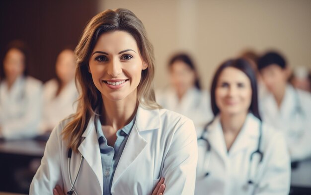 Profissional de saúde feminina sorridente