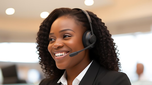 Profissional em um call center ajudando clientes