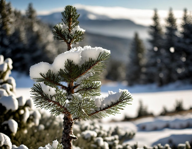 profundidad del campo de nieve del pino