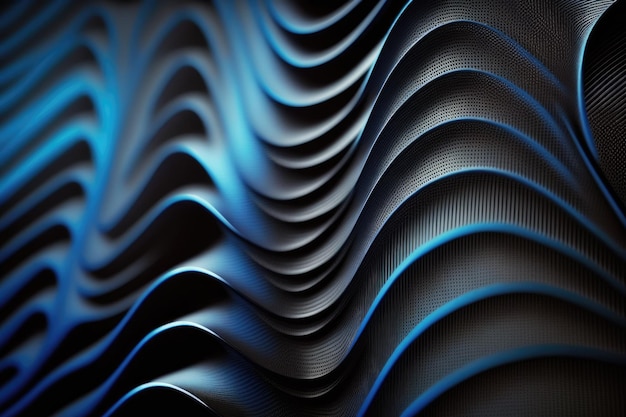 Profundidade da imagem abstrata de campo de uma superfície de fibra de carbono radialmente ondulada