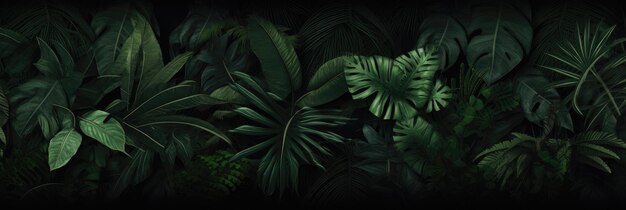Las profundidades enigmáticas de la selva Un tapiz de hojas de color verde oscuro IA generativa
