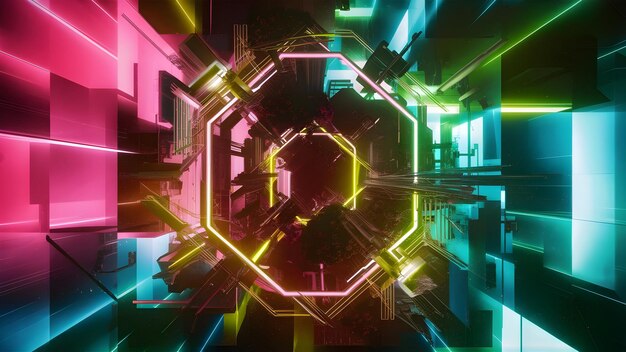 Profundidades holográficas de la realidad cyberpunk fracturada