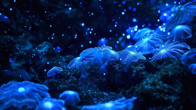 Las profundidades del océano se transformaron en un paisaje fantástico mientras los seres bioluminescentes iluminaban