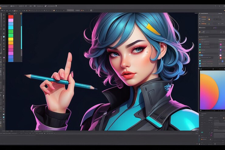 Foto programa para ilustradores aplicación para crear y dibujar ilustraciones vectoriales
