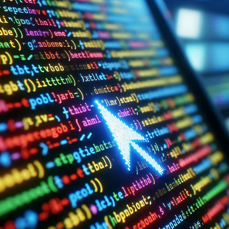 Foto programação com html php e javascript backend código-fonte no monitor