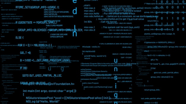 Foto programação e codificação visionária de software futuro