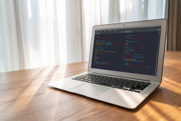 Programación de desarrollo de software en la pantalla de la computadora para aplicaciones modernas