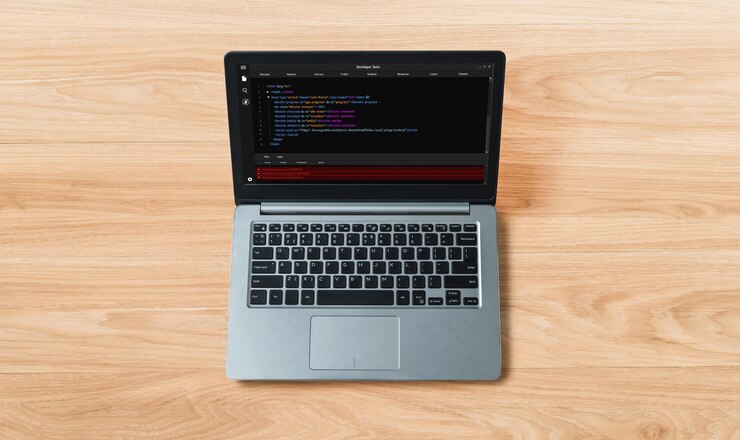 Foto programación de desarrollo de software en la pantalla de la computadora para aplicaciones modernas