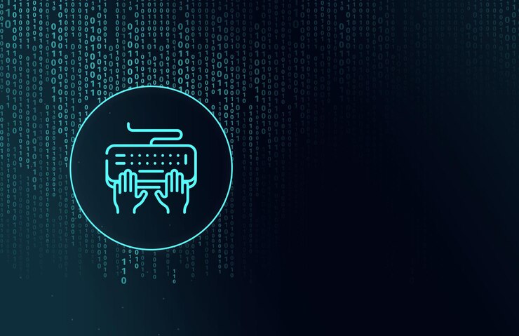 Foto programación del nuevo concepto de codificación de sistemas informáticos de las modernas redes de internet