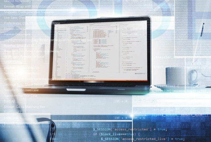Foto programación de software moderno basado en blockchain