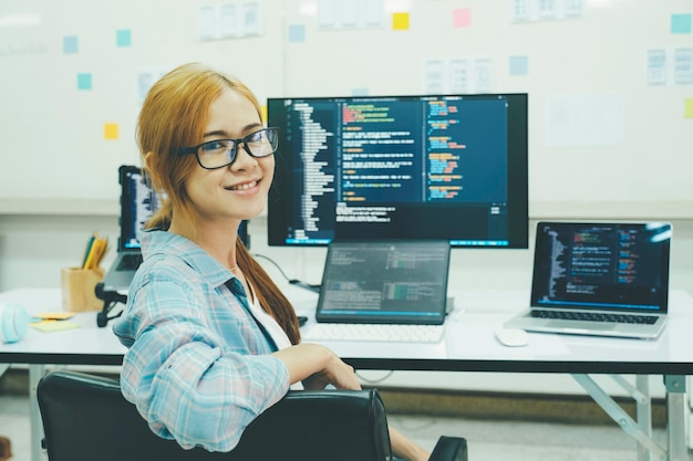 El programador de primer plano es la codificación y la programación de software