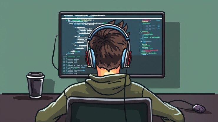 Foto programador en el trabajo