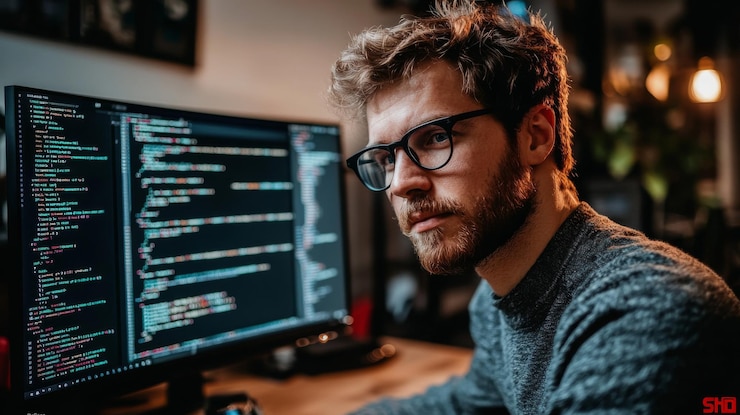 Foto programador en el trabajo