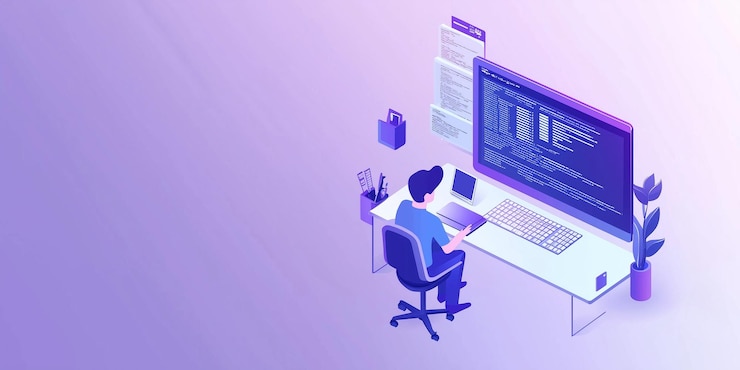 Foto programador en el trabajo