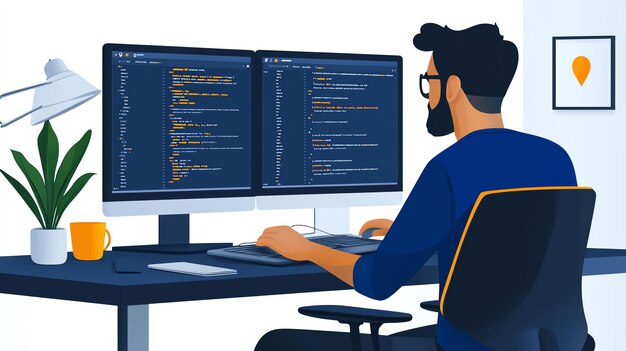 Programadora femenina integrando la API con el sitio web