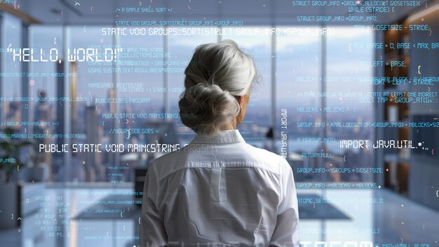 Programadora sénior mujer dedicada a la ingeniería lisp ai