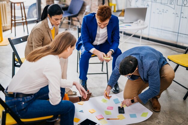 Projektmanager und Mitarbeiter, die sich Gedanken über Ideen machen