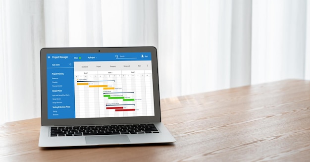 Foto projektplanungssoftware für das modische geschäftsprojektmanagement