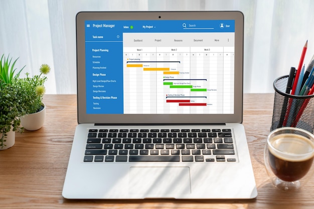 Foto projektplanungssoftware für das projektmanagement moderner unternehmen