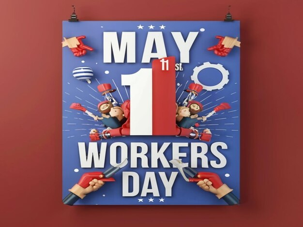 Foto projetando para 1º de maio, dia internacional do trabalhador e primeiro de maio